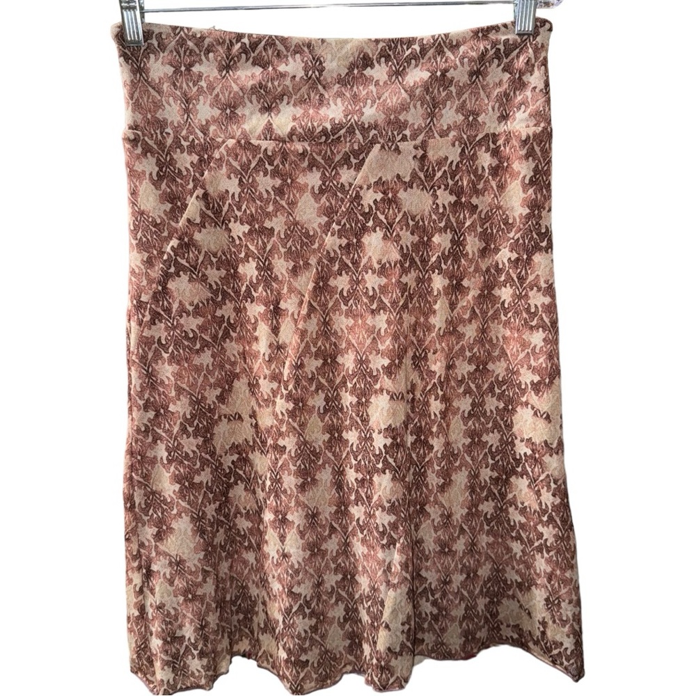 NINE & CO BY NINE WEST Fit Flare Skirt Women's Size Medium Brown Tan Print
